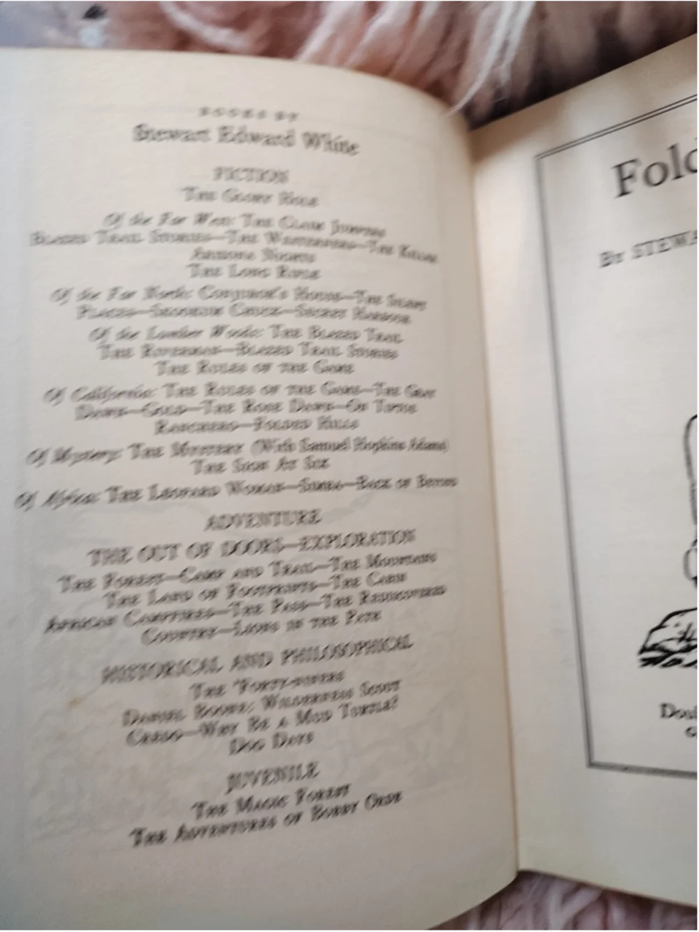 Stewart Edward White Folded Hills 1934 Hardcover No Dust Jacket